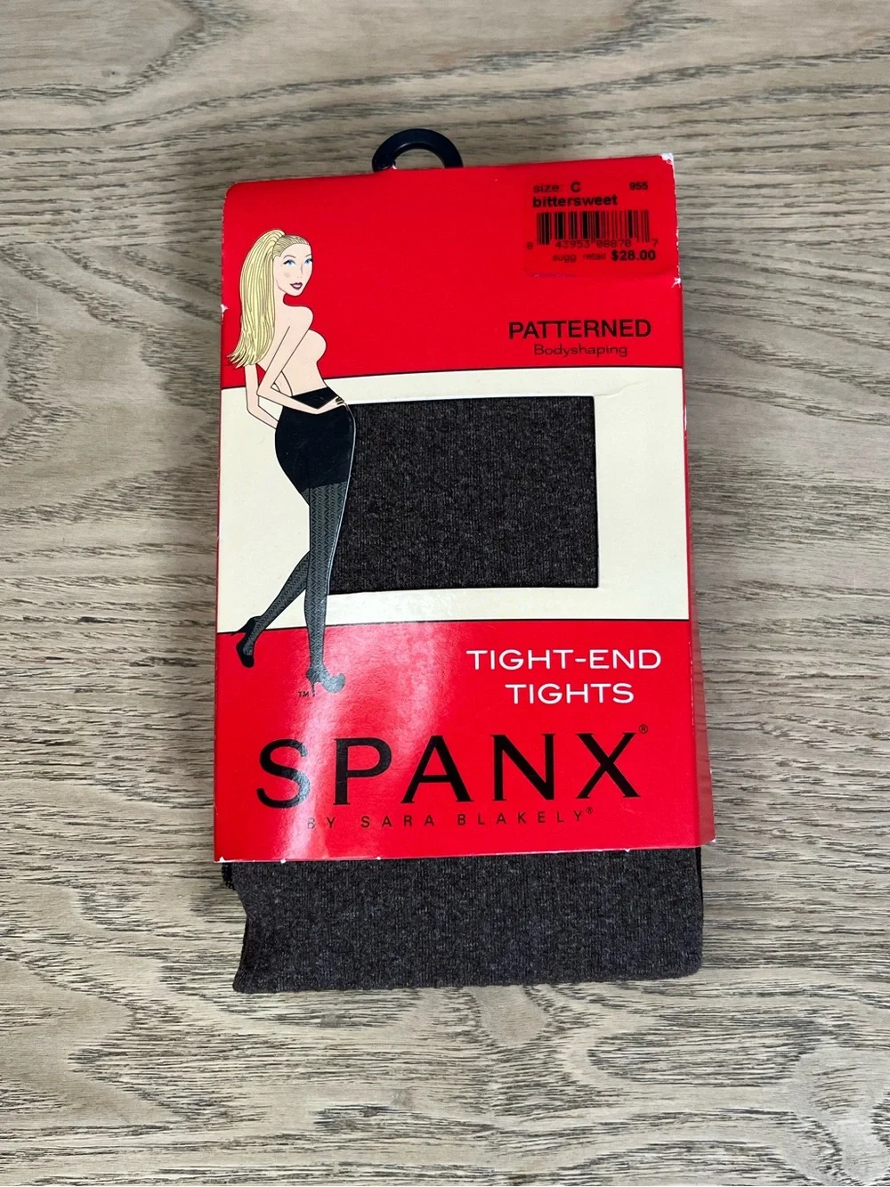 Spanx Tight-End Patterned Bodysculpting Tights Bittersweet Brown Women’s Size C